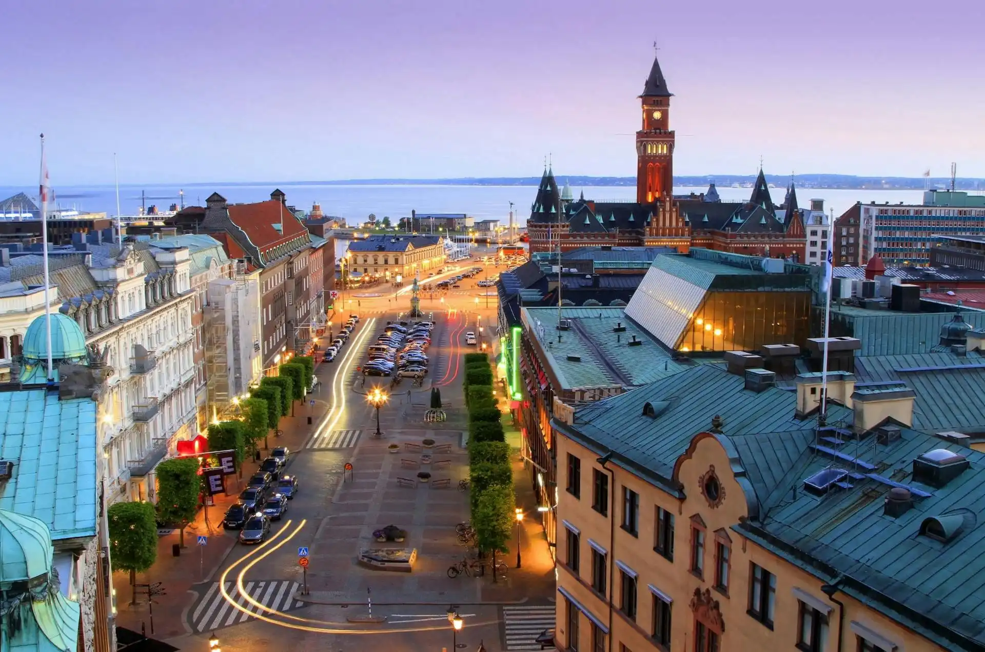 Helsingborg från utkiksplats Kärnan