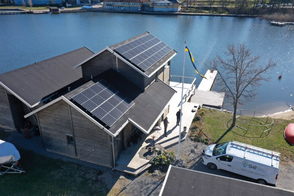 Solcellsanläggning på villatak Karlskrona