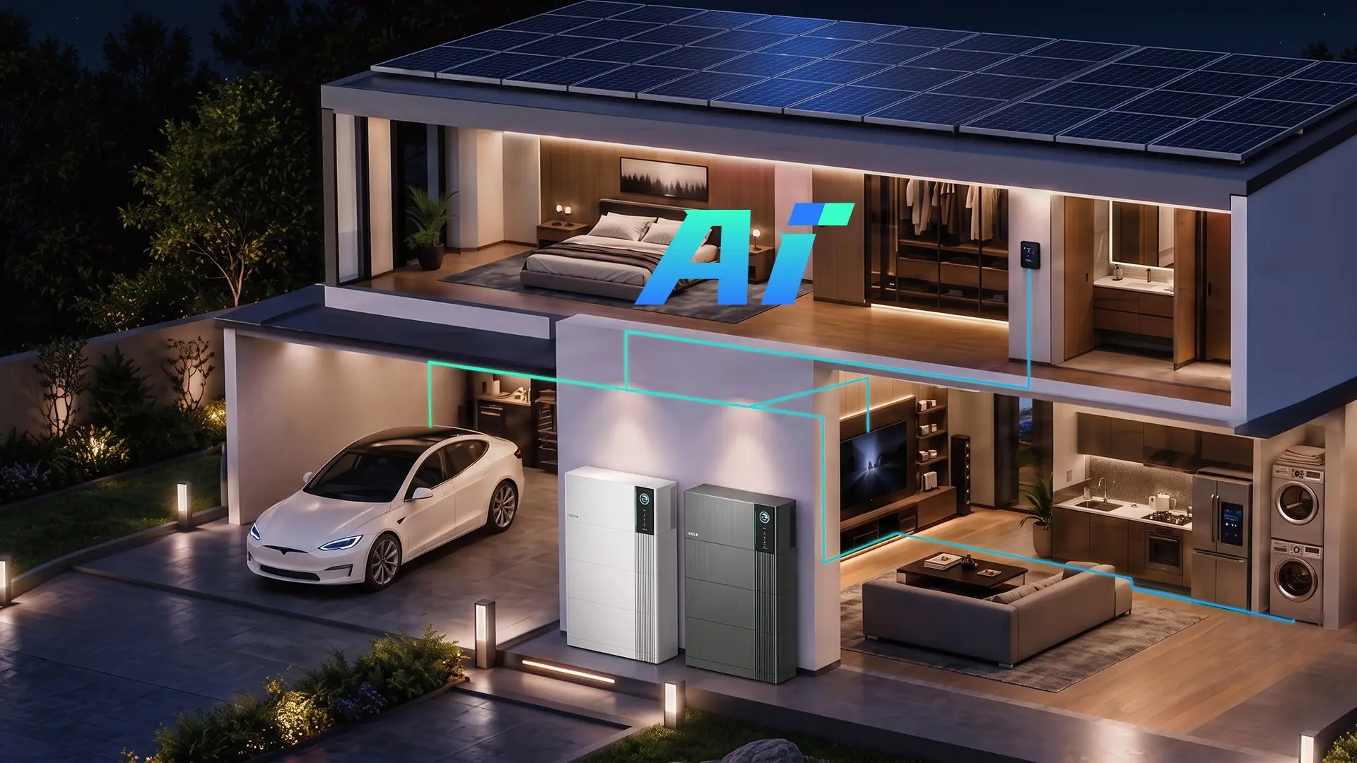 Hem där batteri, solceller och elbil styrs smart