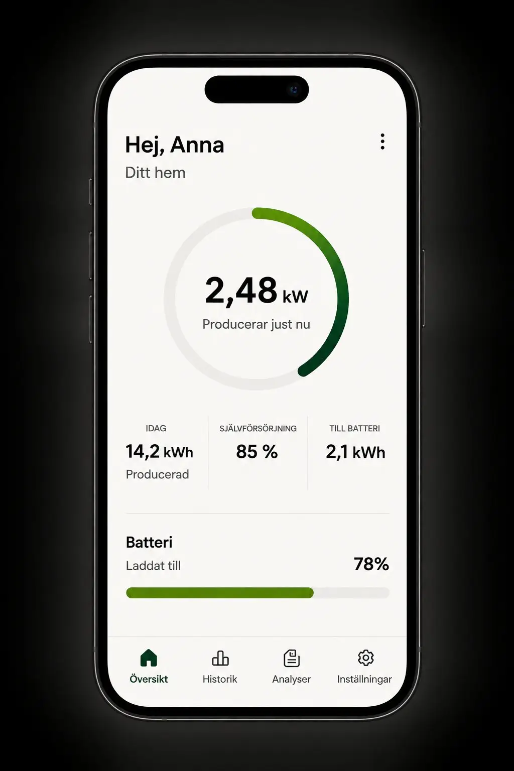 Svea Solar - svea app mockup